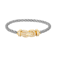 [Bieber Jewelry ]CHANCE LARGE 8 FIGURE BUCKLE FULLDIAMOND BRACELET GOLD
