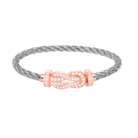 [Bieber Jewelry ]CHANCE LARGE 8 FIGURE BUCKLE FULL DIAMOND BRACELET ROSE GOLD