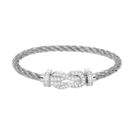 [Bieber Jewelry ]CHANCE LARGE 8 FIGURE BUCKLE FULL DIAMOND BRACELET SILVER