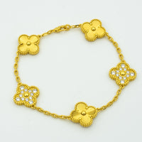 [Bieber Jewelry ]CLOVER BRACELET 5 MOTIFS GOLD DIAMOND
