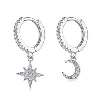 [Bieber Jewelry ]Star and Moon Asymmetric Earrings