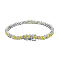 [Bieber Jewelry ]Ornate Dazzling Round Cut Tennis Bracelet