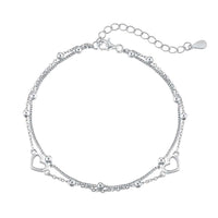[Bieber Jewelry ]Dainty Double Layer Love Heart Bracelet