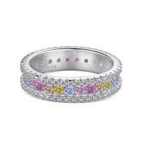 [Bieber Jewelry ]Delicate Colorful Round Cut Daily Ring