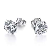 [Bieber Jewelry ]Stylish Shiny Round Center Stone Stud Earrings
