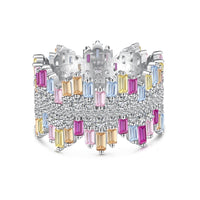 [Bieber Jewelry ]Luxurious Colorful Radiant Cut Daily Ring