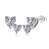 [Bieber Jewelry ]Double Heart-Shape Classic Princess Style Earrings