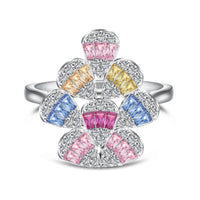 [Bieber Jewelry ]Sparkling Colorful Water Drop Shape Daily Ring