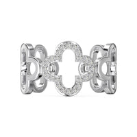 [Bieber Jewelry ]Hollow Design Four-Leaf Clover Flower Shape Ring