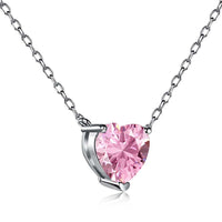 [Bieber Jewelry ]Heart Shape Main Stone Pendant Collarbone Necklace
