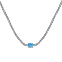 [Bieber Jewelry ]1.0 Carat Shining Oval Cut Necklace