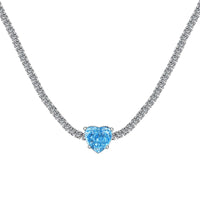 [Bieber Jewelry ]2.0 Carat Sparkling Tennis Heart Cut Necklace
