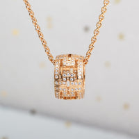 [Bieber Jewelry ]PARENTESI NECKLACE PINK GOLD DIAMOND