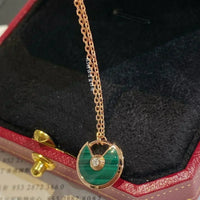 [Bieber Jewelry ]AMULETTE ROSE GOLD MALACHITE NECKLACE