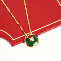 [Bieber Jewelry ]AMULETTE GOLD MALACHITE NECKLACE