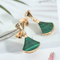 [Bieber Jewelry ]DREAM MALACHITE PINK GOLD EARRINGS