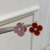 [Bieber Jewelry ]CLOVER MEDIUM 1 MOTIFS CARNELIAN  DIAMOND earrings