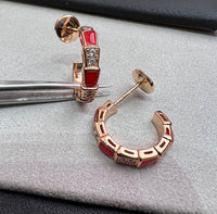 [Bieber Jewelry ]SERPENTI CARNELIAN PINK GOLD EARRINGS