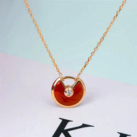 [Bieber Jewelry ]AMULETTE GOLD CARNELIAN ONYX NECKLACE