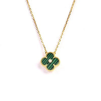 [Bieber Jewelry ]CLOVER 15MM DIAMOND TURQUOISE NECKLACE