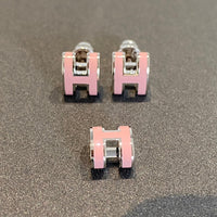 [Bieber Jewelry ]MINI POP H SILVER EARRINGS PINK