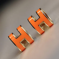 [Bieber Jewelry ]MINI POP H EARRINGS ORANGE