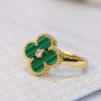 [Bieber Jewelry ]CLOVER MALACHITE RING GOLD DIAMOND
