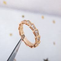 [Bieber Jewelry ]SERPENTI RING PINK GOLD DIAMOND PAVED 3MM