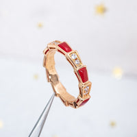 [Bieber Jewelry ]SERPENTI RING PINK GOLD CARNELIAN DIAMOND 3MM