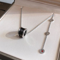 [Bieber Jewelry ]ZERO 1 BLACK CERAMIC SILVER NECKLACE