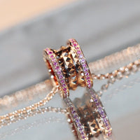 [Bieber Jewelry ]ZERO 1 ROCK PINK GOLD PINK DIAMOND NECKLACE