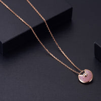 [Bieber Jewelry ]AMULETTE ROSE GOLD PINK MOP NECKLACE