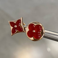 [Bieber Jewelry ]STAR AND SUN PINK GOLD CARNELIAN STUD EARRINGS