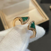 [Bieber Jewelry ]DREAM MALACHITE DIAMOND OPEN RING