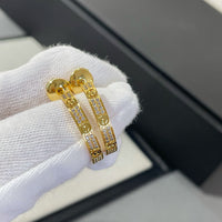 [Bieber Jewelry ]LOVE DIAMOND GOLD HOOP EARRINGS