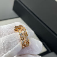 [Bieber Jewelry ]LOVE DIAMOND PINK GOLD HOOP EARRINGS