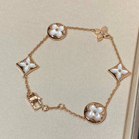 [Bieber Jewelry ]STAR AND SUN 5 MOTIF MOP PINK GOLD BRACELET