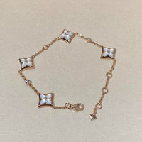 [Bieber Jewelry ]STAR 4 MOTIF MOP DIAMOND PINK GOLD BRACELET