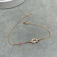 [Bieber Jewelry ]FORCE 10 DIAMOND CHAIN LINK PINK GOLD BRACELET