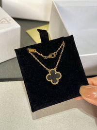 [Bieber Jewelry ]CLOVER ROCK CRYSTAL ROSE GOLD NECKLACE