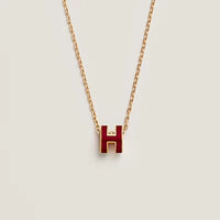 [Bieber Jewelry ]HM CLIC RED ENAMEL GOLD NECKLACE