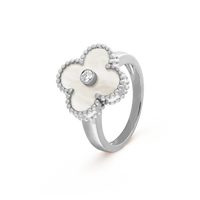 [Bieber Jewelry ]CLOVER SILVER MOP DIAMOND RING