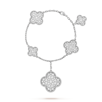 [Bieber Jewelry ]CLOVER 6 MOTIFS SILVER DIAMOND BRACELET