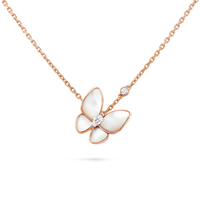 [Bieber Jewelry ]BUTTERFLY MOP DIAMOND NECKLACE