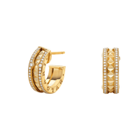[Bieber Jewelry ]ZERO 1 ROCK GOLD EARRINGS WITH STUDDED SPIRAL AND PAVED DIAMONDS