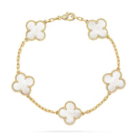 [Bieber Jewelry ]CLOVER  5 MOTIF WHITE MOP BRACELET