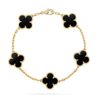[Bieber Jewelry ]CLOVER  5 MOTIFS BLACK ONYX BRACELET