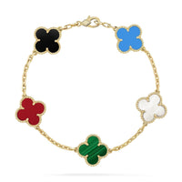 [Bieber Jewelry ]CLOVER 5 MOTIFS MULTICOLOR  BRACELET