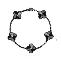 [Bieber Jewelry ]CLOVER 5 MOTIF BLACK BRACELET