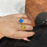[Bieber Jewelry ]CLOVER RIVERSIBLE BLUE AGATE RING